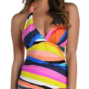 La Blanca Sunscape Halter Tankini Swim Top Size 4
